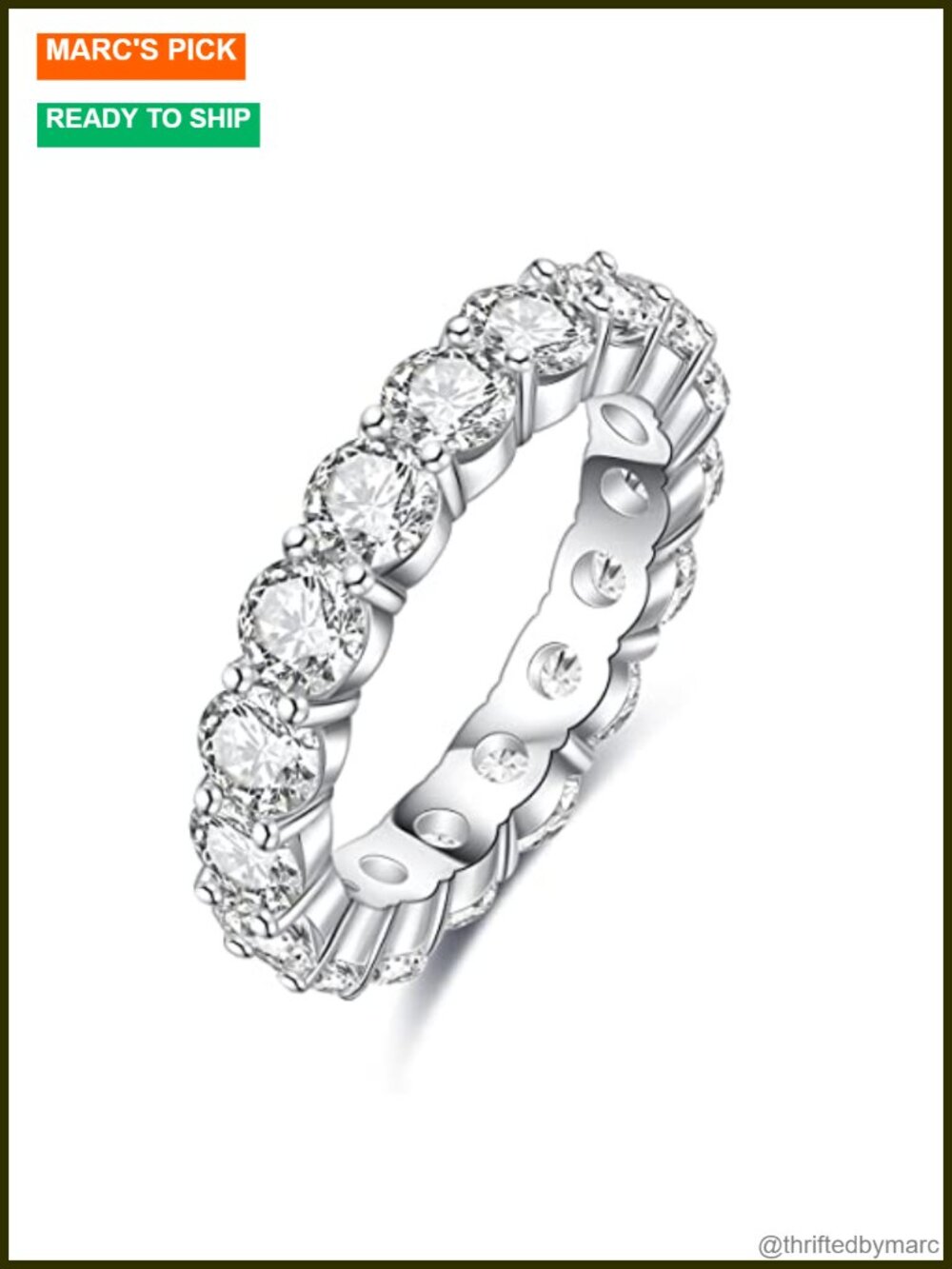 Moissanite Eternity Ring 5cttw D Color 925 Sterling Silver Wedding Band